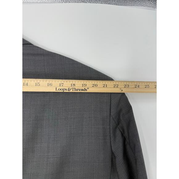 Peter Millar 100% Wool Sport Coat Gray Blazer Men 48T Made in Canada Two Button - Picture 11 of 12